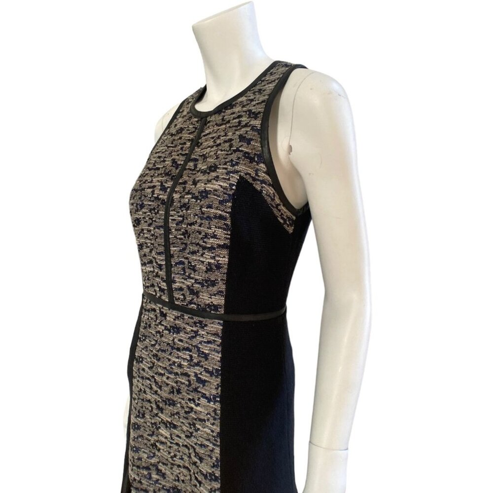 Rebecca Taylor Sleeveless Flared Hem Tweed Dress - Black/Grey, Size 4 - Picture 12 of 16
